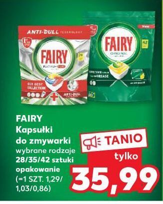 Kaufland Tabletki do zmywarki fairy platinum plus oferta