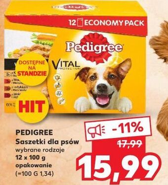 Kaufland Karma dla psa w sosie 3 x kurczak z warzywami + wołowina indyk jagnięciną pedigree vital oferta