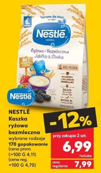 Kaufland Kaszka ryżowa bezmleczna jabłko & śliwka nestle oferta