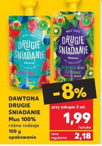 Kaufland Mus malina jagoda jabłko banan drugie śniadanie oferta