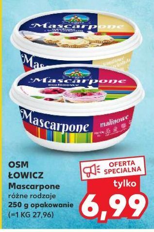 Kaufland Ser mascarpone waniliowe z białą czekolada łowicz 1906 oferta