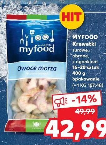 Kaufland Krewetki surowe obrane 16/20 myfood oferta