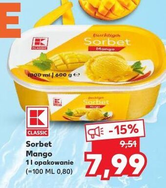 Kaufland Sorbet mango k-classic oferta