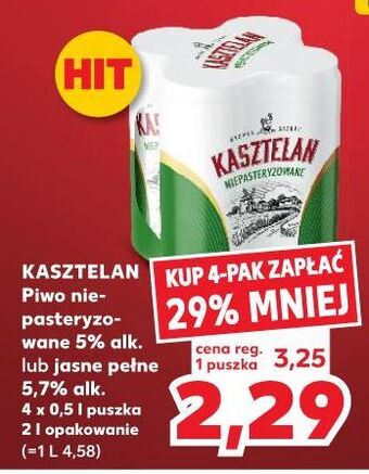 Kaufland Piwo kasztelan niepasteryzowane oferta