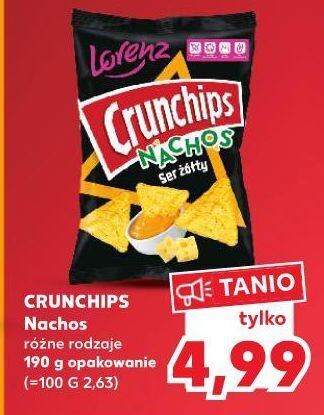 Kaufland Chipsy nachos ser żółty crunchips oferta