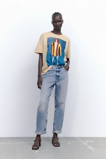 ZARA Girl print t-shirt oferta