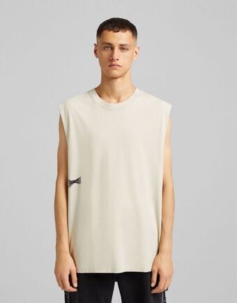 Bershka Koszulka bez rękawów o kroju w stylu worker oferta