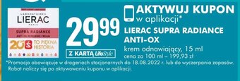 SuperPharm Lierac Supra Radiance Anti-ox krem odnawiający 15 ml oferta