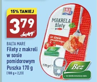 ALDI Filety z makreli w sosie pomidorowym balta mare oferta