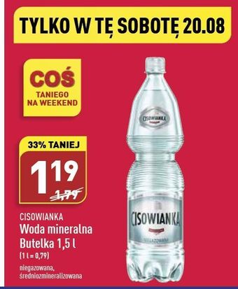 ALDI Woda niegazowana cisowianka oferta