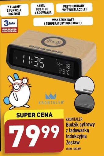 ALDI Budzik cyfrowy z ładowaniem indukcyjnym złoty krontaler oferta