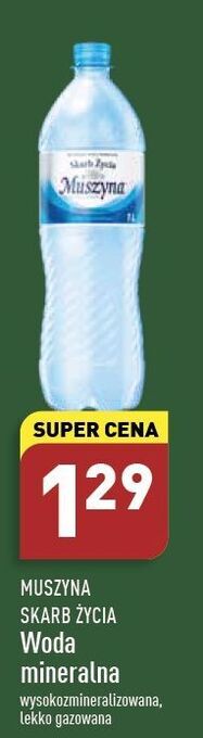 ALDI Woda wysokomineralizowana muszyna skarb życia oferta