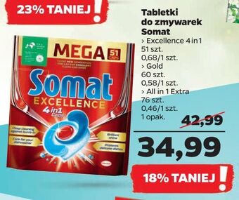 Netto Tabletki do zmywarki regular somat excellence 4in1 oferta