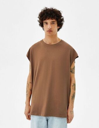 Bershka Koszulka worker bez rękawów o bardzo luźnym kroju oferta