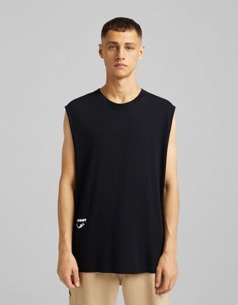 Bershka Koszulka bez rękawów o kroju w stylu worker oferta