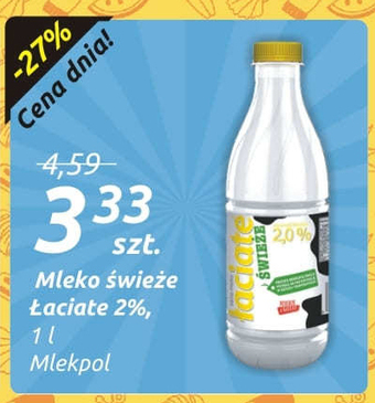 Społem Łaciate mleko świeże 2,0 % 1 l oferta