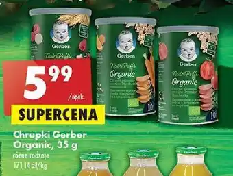 Biedronka Chrupki ryżowo-pszenne banan i malina gerber organic oferta