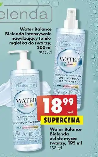 Biedronka Żel do mycia twarzy oczyszczający bielenda water balance oferta