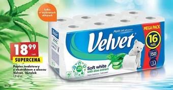 Biedronka Papier toaletowy velvet oferta