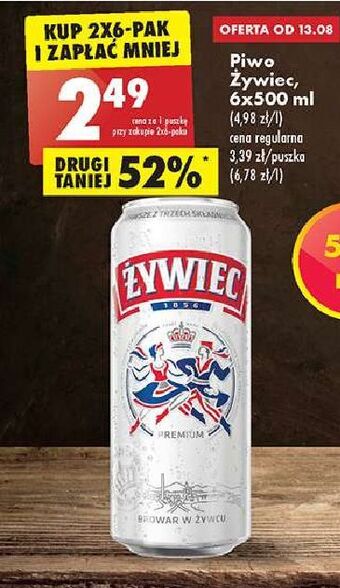 Biedronka Piwo żywiec jasne pełne oferta