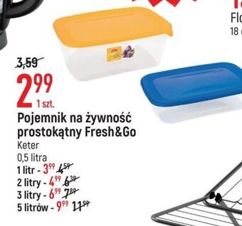 E.Leclerc Pojemnik prostokątny fresh & go 0.5 l keter oferta