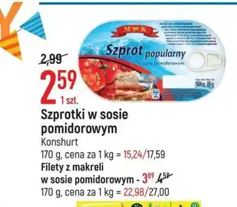 E.Leclerc Filety z makreli w sosie pomidorowym m&k oferta