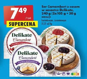 Biedronka Ser camembert z sosem żurawinowym delikate oferta