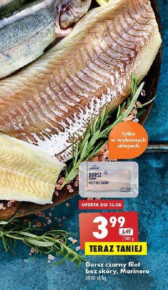 Biedronka Dorsz czarny filet bez skóry marinero oferta