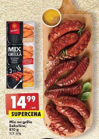Biedronka Mix na grilla kiełbasa ruszt + węgierska pikantna z serem sokołów oferta