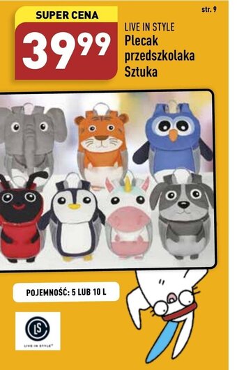 ALDI Live In Style Plecak przedszkolaka oferta