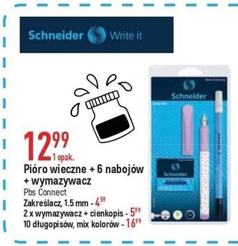 E.Leclerc Pióro wieczne + wymazywacz naboje schneider oferta