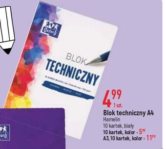 E.Leclerc Blok techniczny a4 10 k. kolorowy oxford oferta
