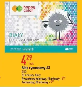 E.Leclerc Blok rysunkowy biały a3/20 k. happy color oferta