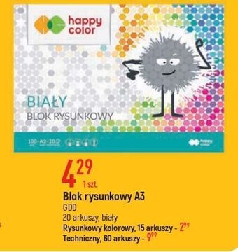 E.Leclerc Blok techniczny a4 60 kartek biały happy color oferta