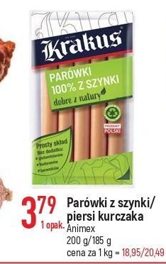 E.Leclerc Parówki z szynki krakus animex oferta