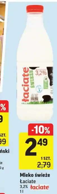 Intermarche Mleko świeże Łaciate 3,2% 1l oferta