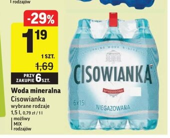 Intermarche Woda mineralna Cisowianka 1,5l oferta