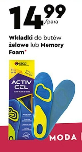 Biedronka Seco Wkładki do butów żelowe lub Memory Foam oferta