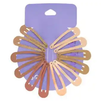 Claire's Rose gold glitter hair snap clips - 12 pack oferta