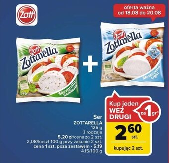 Carrefour Zott Zottarella 125 g oferta