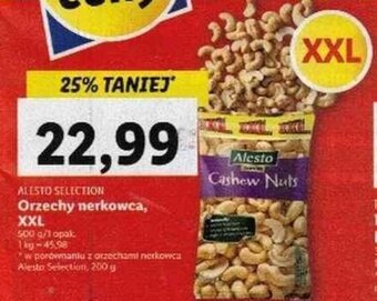 Lidl Alesto Orzechy nerkowca XXL 500 g oferta