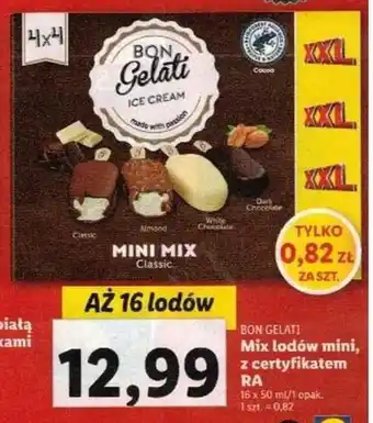 Lidl Bon Gelati  Mix lodów mini 16 x 50 ml oferta