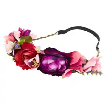 Claire's Romantic flower crown headwrap - pink oferta