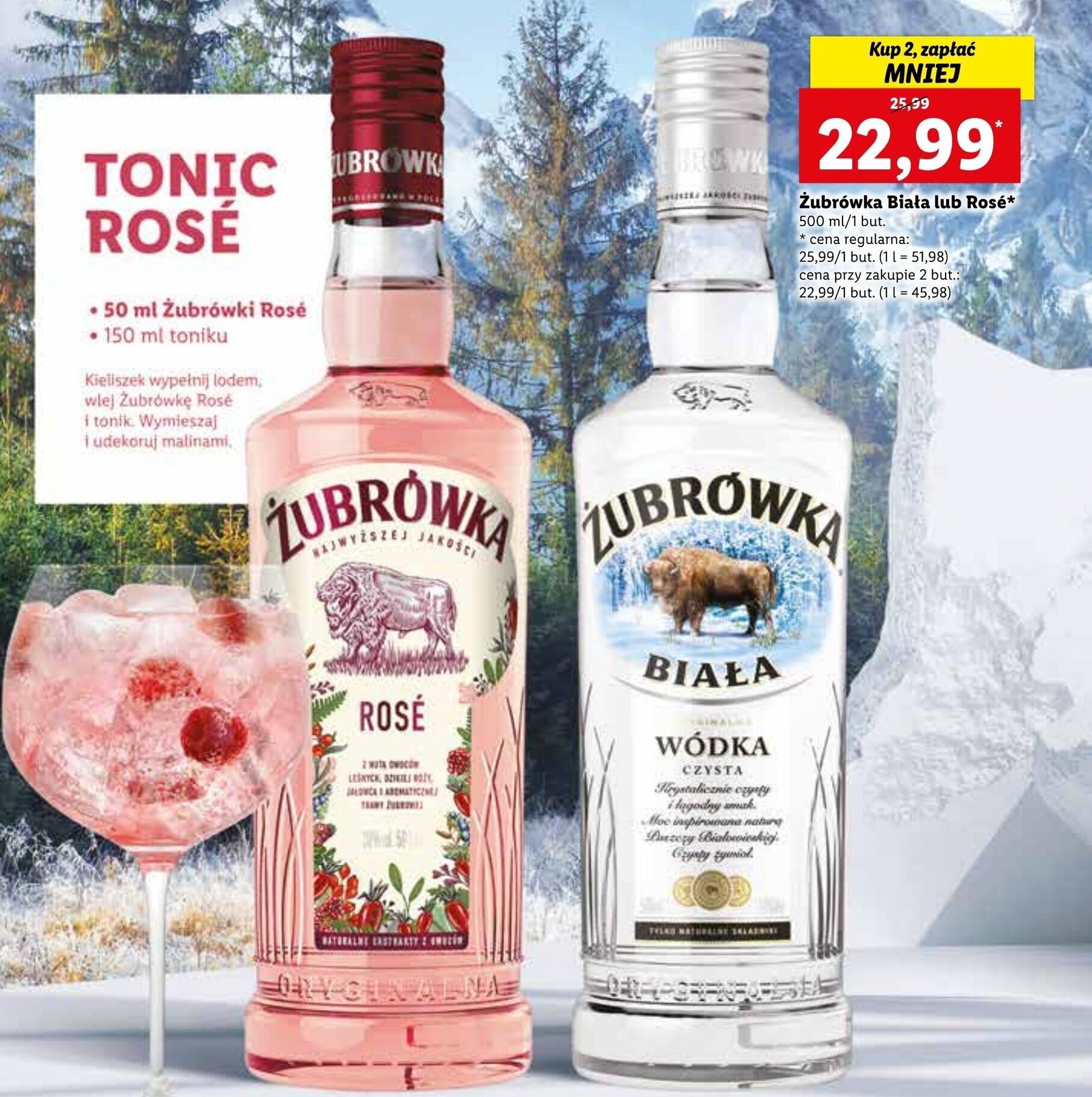 Lidl Żubrówka Biała lub Rose 500 ml oferta