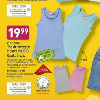 ALDI Top dziewczęcy z bawełną BIO Opak. 2 szt oferta