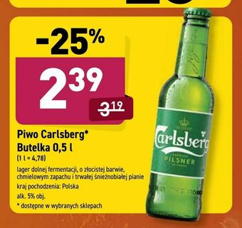 ALDI Piwo Carlsberg* Butelka 0,5 l oferta