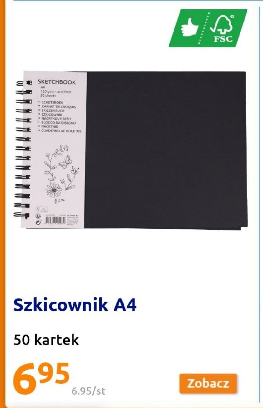 Action Szkicownik A4 50 kartek oferta