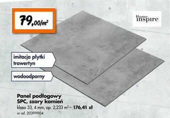 Bricoman Panel podłogowy SPC, szary kamień oferta
