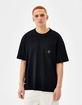 Bershka Koszulka o kwadratowym kroju z krótkim rękawem oferta