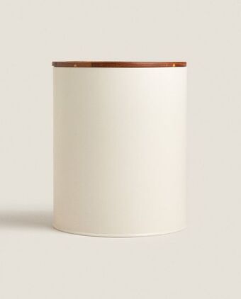 ZARA HOME Metalowy kosz na śmieci z drewnianą pokrywą oferta